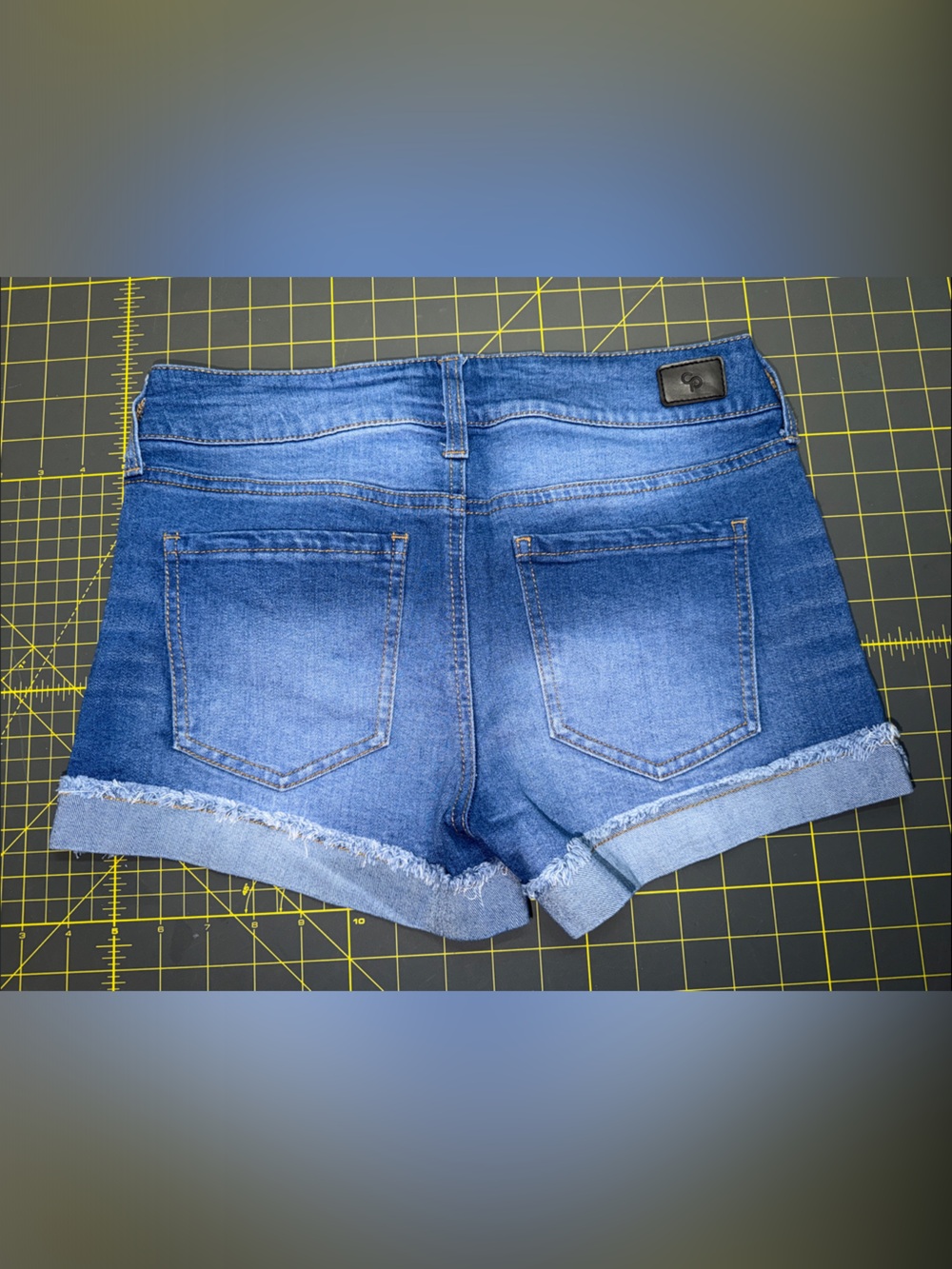 Celebrity Pink Medium Blue Denim Cuffed Shorts - Picture 2 of 4